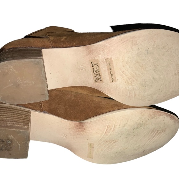 SUNDANCE Catalog LEANN Cognac Brown Distressed Western Ankle Boots Size 41 - Picture 5 of 5